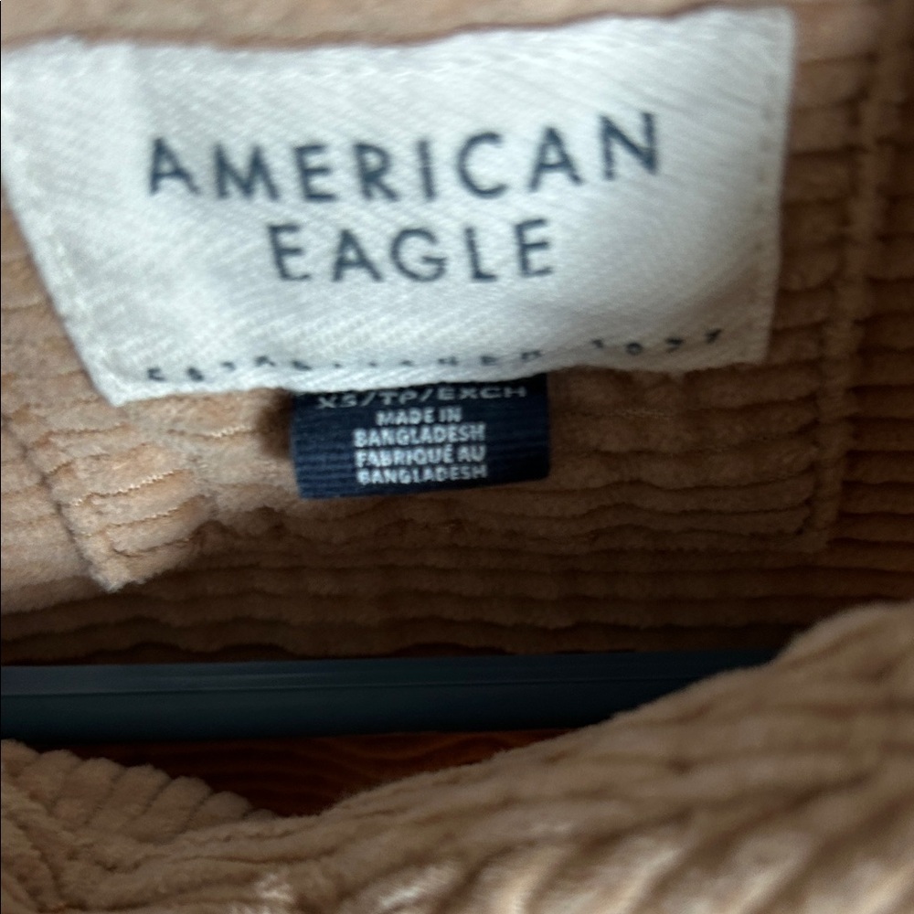 American Eagle Corduroy Shirt in Camel Tan - Picture 2 of 8